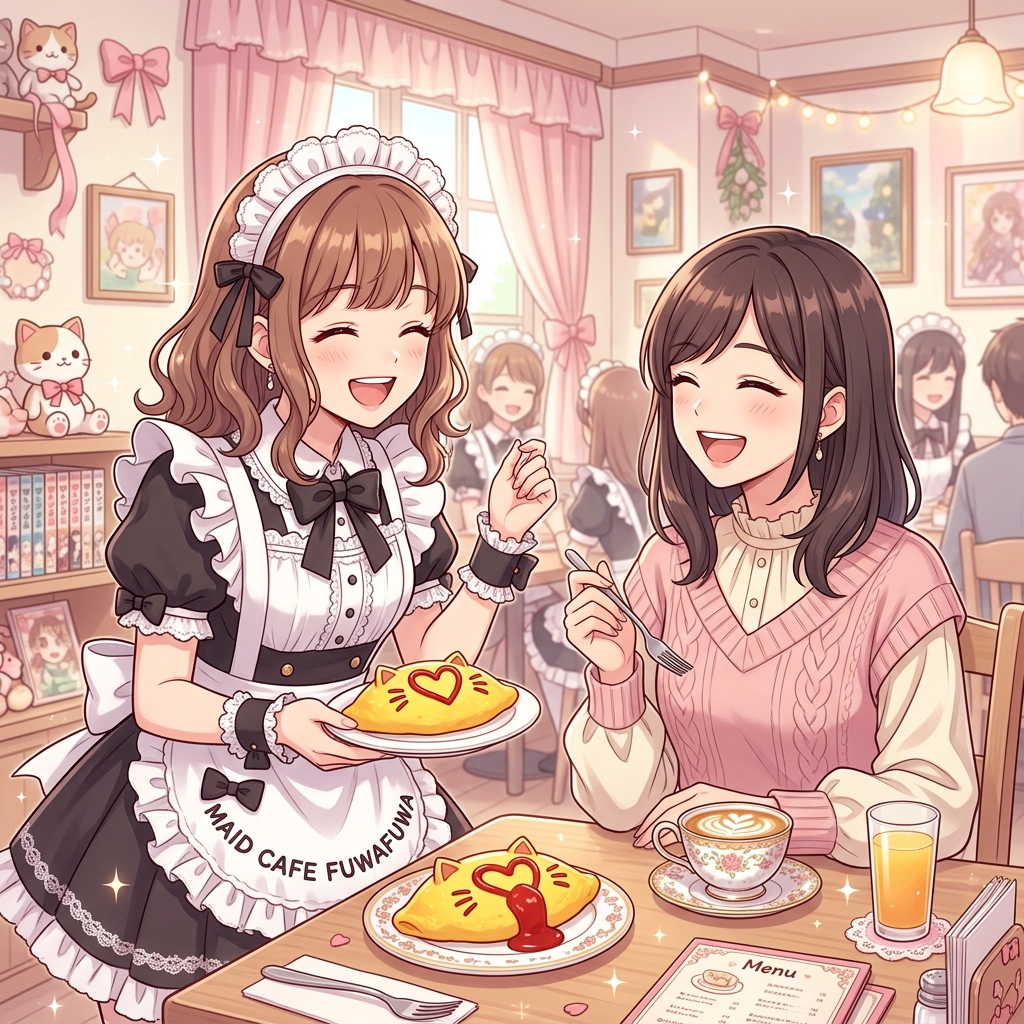 즐거운 여성 손님들